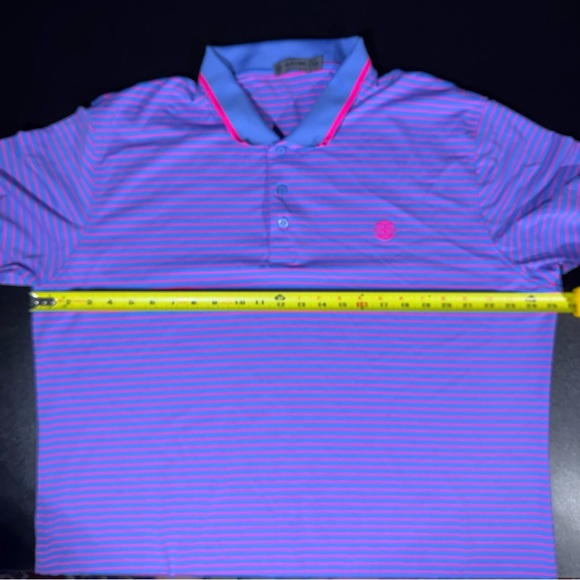 G/FORE XXL Men’s Purple & Pink Striped Performance Polo – Golf / Athleisure - Picture 4 of 5